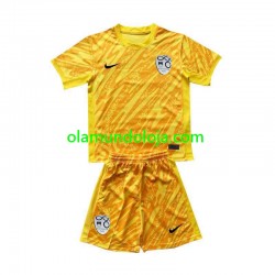 Camisola Eslovénia Guarda-redes Criança Equipamento Primeiro Euro 2024 Manga Curta